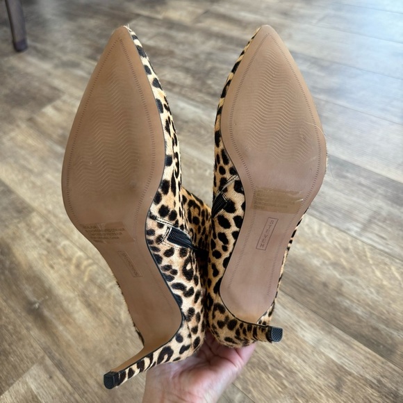 NWOT! STEVEN by Steve Madden LEILA-L Pointy Toe Leopard Boots - Real Fur - Picture 9 of 13